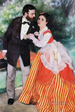 Pierre Auguste Renoir Painting - Retrato de Alfred y Marie Sisley maestro Pierre Auguste Renoir